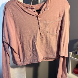 Urban Outfitters Mauve Henley Top